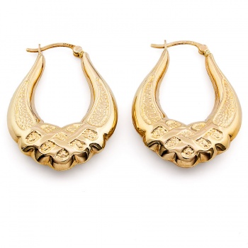 9ct Gold (Hollow) 3.7g Hoop Earrings